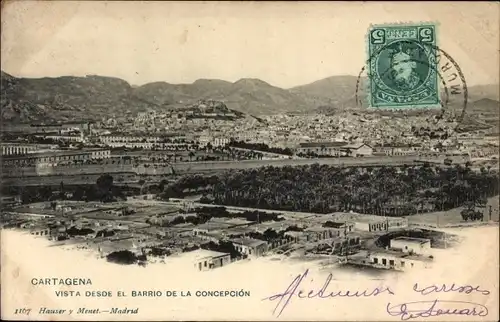 Ak Cartagena Murcia Spanien, Vista desde el Barrio de la Concepcion