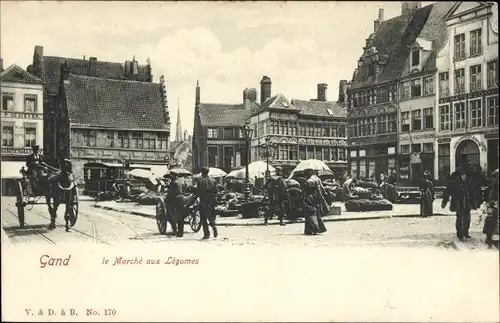 Ak Gand Gent Ostflandern, Le Marche aux Legumes