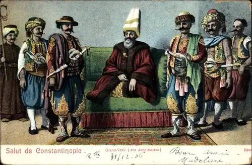 Künstler Ak Konstantinopel Istanbul Türkei, Grand Vezir, Jannissaires