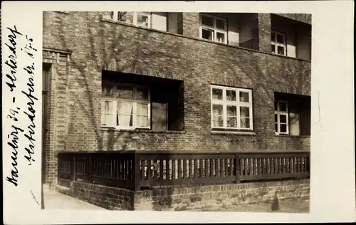 Foto Ak Hamburg, Wohnhaus, Terrasse