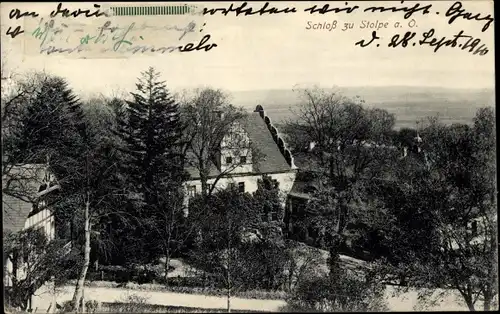 Ak Stolpe an der Oder Angermünde in der Uckermark, Blick auf den Ort, Wohnhaus