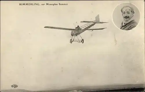 Ak Kimmerling sur Monoplan Sommer, Flugzeug, Flugpionier