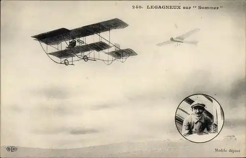 Ak Legagneux sur Sommer, Flugpionier, Flugzeug