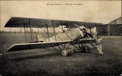 Ak Avor Avord Cher, Camp d'Avor, Hanriot au depart, Doppeldecker