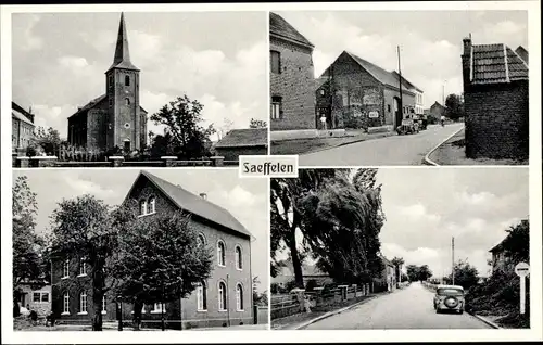 Ak Saeffelen Selfkant Nordrhein Westfalen, Kirche, Geschäftshaus Robert Cohnen, Grenze