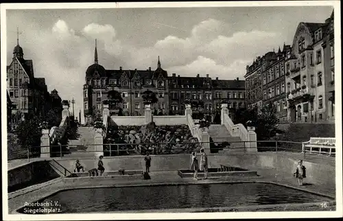 Ak Auerbach im Vogtland Sachsen, Siegelohplatz, Teilansicht