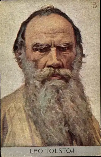 Künstler Ak Russischer Schriftsteller Lew Nikolajewitsch Tolstoi, Portrait
