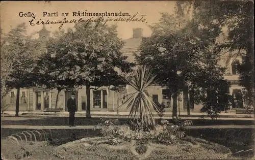 Ak Gefle Gävle Schweden, Part av Radhusesplanaden