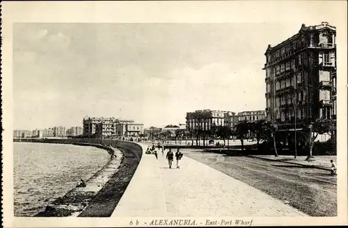 Ak Alexandria Ägypten, East Port Wharf