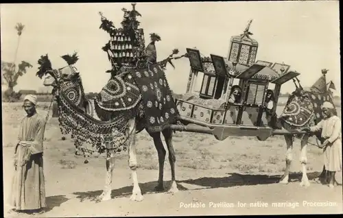 Ak Portable Pavillon for native marriage Procession, Trauung, Maghreb