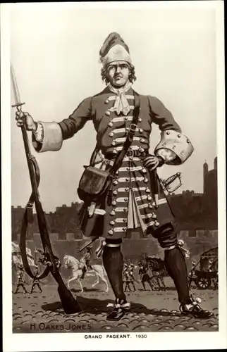 Künstler Ak Oakes Jones, H., Grand Pageant, Britischer Soldat in Uniform