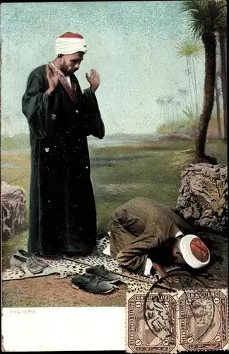Ak Männer beim Beten, Maghreb, Prayers