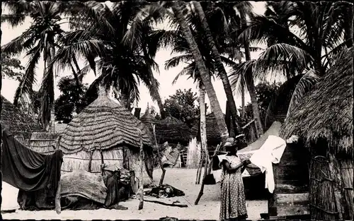 Ak Senegal, Cases Indigenes, marginalisierte Bevölkerungsgruppe u. Unterkunft