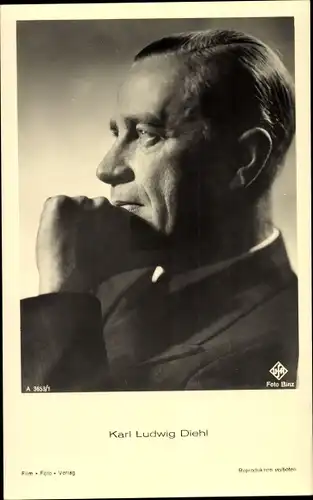 Ak Schauspieler Karl Ludwig Diehl, Portrait im Profil