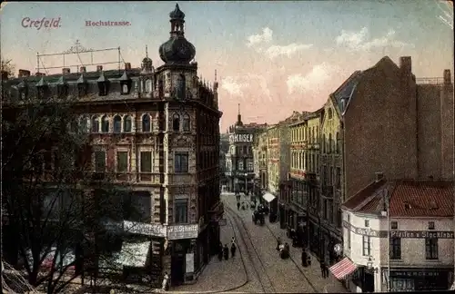 Ak Krefeld am Niederrhein, Hochstraße, Pfeifen und Stockfabrik, Geschäft W. H. Schmitz