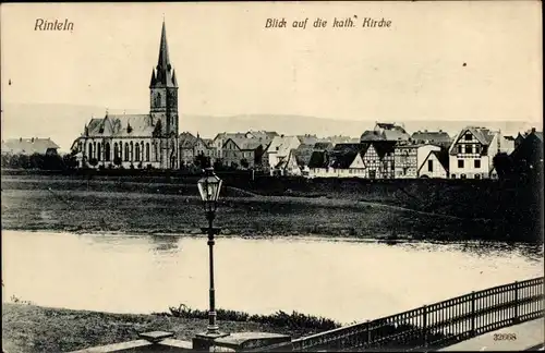 Ak Rinteln an der Weser, Blick auf die kath. Kirche