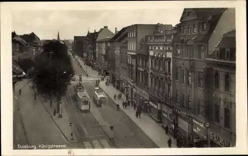 Ak Duisburg im Ruhrgebiet, Königstraße, Straßenbahn