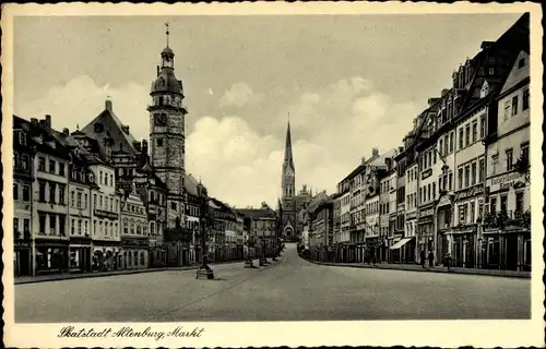 Ak Altenburg in Thüringen, Partie am Markt, Geschäft, Inh. Carl Zöbisch