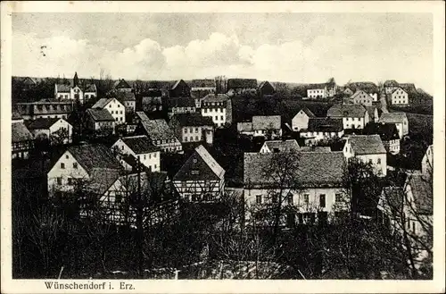 Ak Wünschendorf Lengefeld im Erzgebirge Sachsen, Blick über die Dächer
