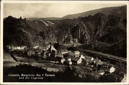 Ak Altenahr im Ahrtal, Burgruine Are 3 Tunnels und die Engelsley