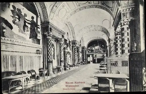 Ak Wiesbaden in Hessen, Neues Kurhaus, Muschelsaal