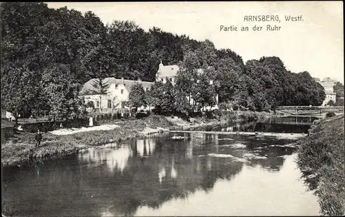 Ak Arnsberg im Sauerland Westfalen, Partie an der Ruhr