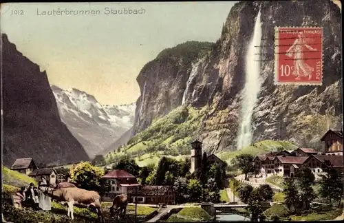 Ak Lauterbrunnen Kanton Bern, Staubbach