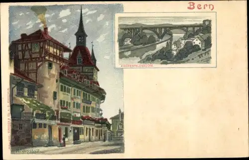 Künstler Litho Dussault, K., Bern Stadt Schweiz, Kirchenfeldbrücke