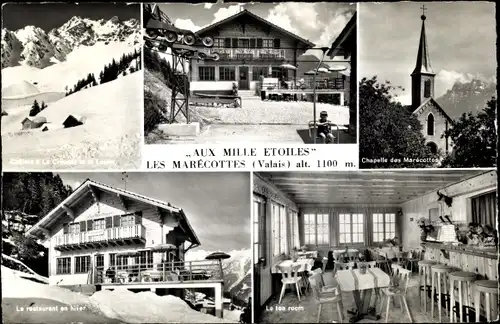Ak Vercorin Valais Kanton Wallis, Café Aux Mille Etoiles, Marceaux Guex, Les Marécottes