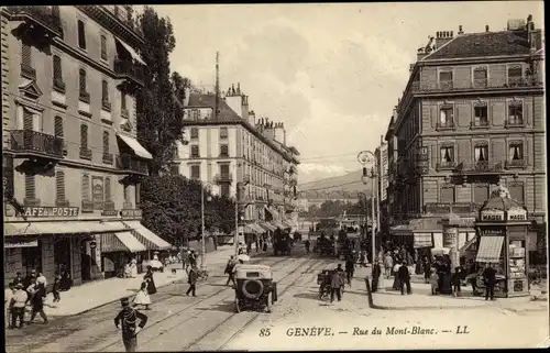 Ak Genève Genf Schweiz, Rue du Mont Blanc