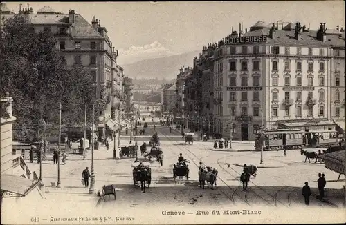 Ak Genève Genf Schweiz, Rue du Mont Blanc