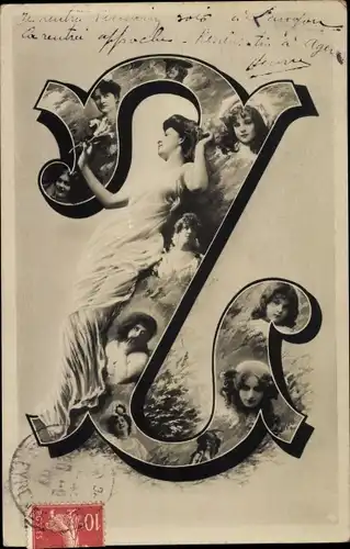 Buchstaben Ak Buchstabe Z, Frauenportraits