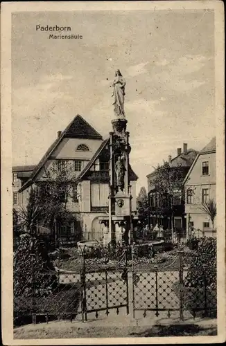 Ak Paderborn in Westfalen, Mariensäule