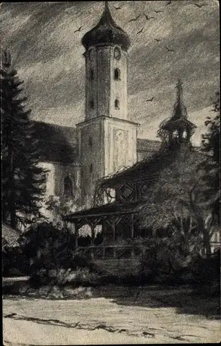 Künstler Ak Beuron Württemberg, Klostergarten