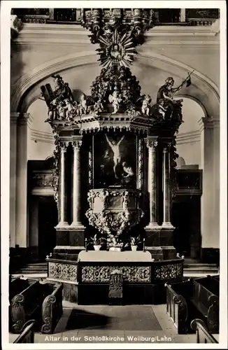 Ak Weilburg an der Lahn Hessen, Altar in der Schlosskirche