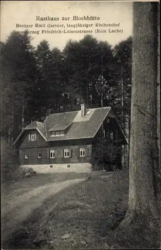 Ak Bermersbach Forbach im Schwarzwald Baden, Rote Lache, Rasthaus zur Blochhütte