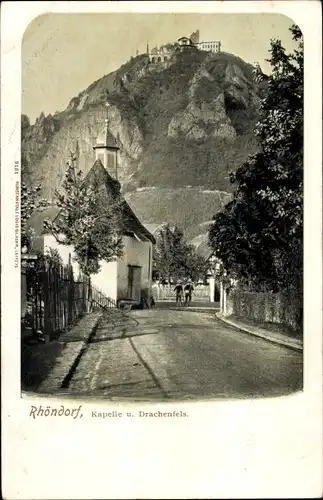 Ak Rhöndorf Bad Honnef am Rhein, Kapelle und Drachenfels
