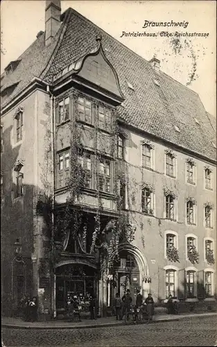Ak Braunschweig in Niedersachsen, Patrizierhaus, Ecke Reichsstraße