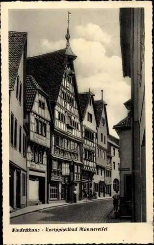 Ak Bad Münstereifel, Blick auf Windeckhaus, Straßenpartie