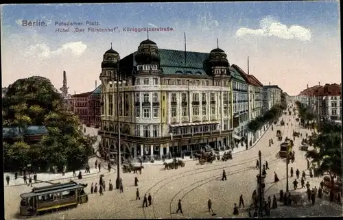 Ak Berlin Tiergarten, Potsdamer Platz, Hotel Der Fürstenhof, Königgrätzerstraße