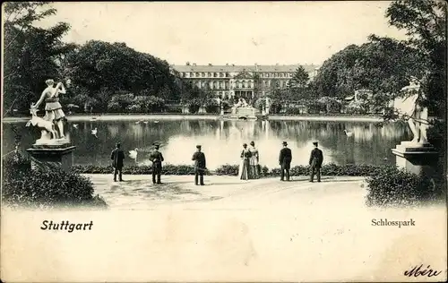Ak Stuttgart in Württemberg, Schlosspark