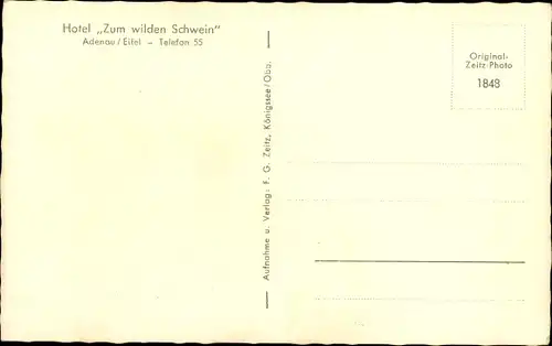 Ak Adenau im Kreis Ahrweiler Rheinland Pfalz, Panorama mit Hotel Zum wilden Schwein