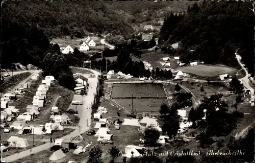 Ak Ahrbrück an der Ahr, Campingplatz mit Cristallbad, Luftbild