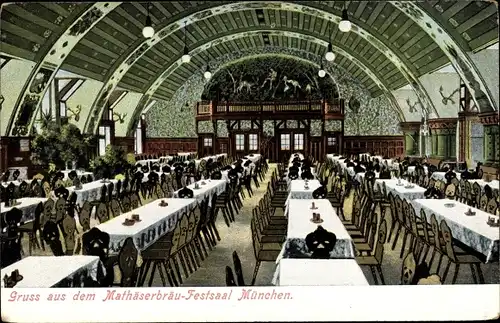 Ak München, Mathäserbräu-Festsaal, Innenansicht