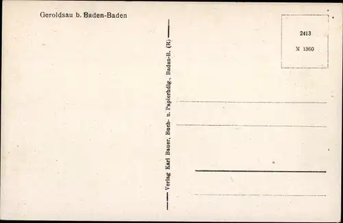 Ak Geroldsau Lichtental Baden Baden am Schwarzwald, Panorama