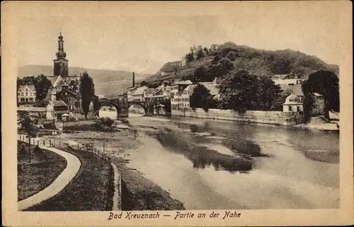 Ak Bad Kreuznach in Rheinland Pfalz, Partie an der Nahe