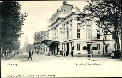 Ak Hamburg St. Georg, Straßenpartie am Deutschen Schauspielhaus