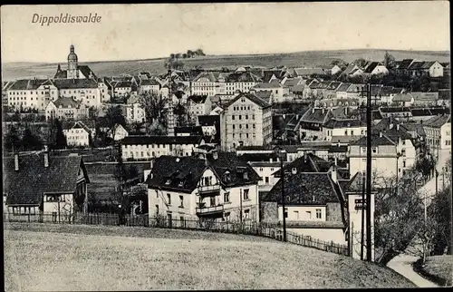 Ak Dippoldiswalde im Osterzgebirge, Blick vom Berg auf den Ort