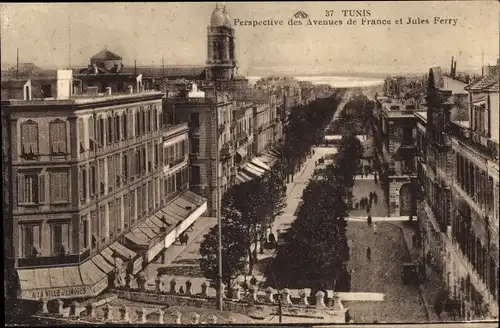 Ak Tunis Tunesien, Avenues de France et Jules Ferry