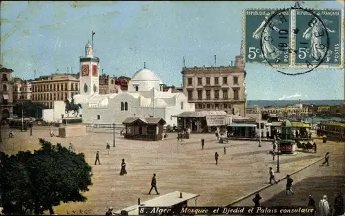Ak Algier Alger Algerien, Mosquee el Djedid, Palais consulaire